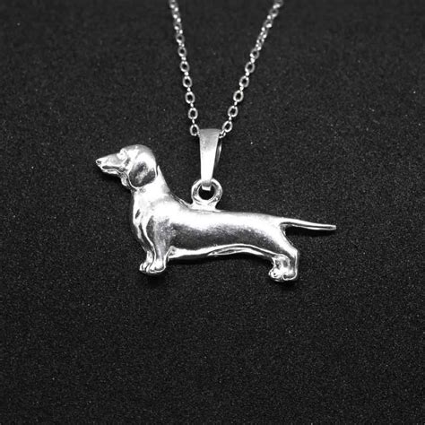 Dachshund Jewelry Pendant Sterling Silver Personalized Pet Necklace Dog
