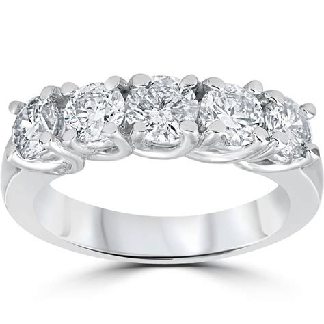Pompeii3 1 12 Ct Diamond Wedding Anniversary Band Womens 14k White Gold Ring