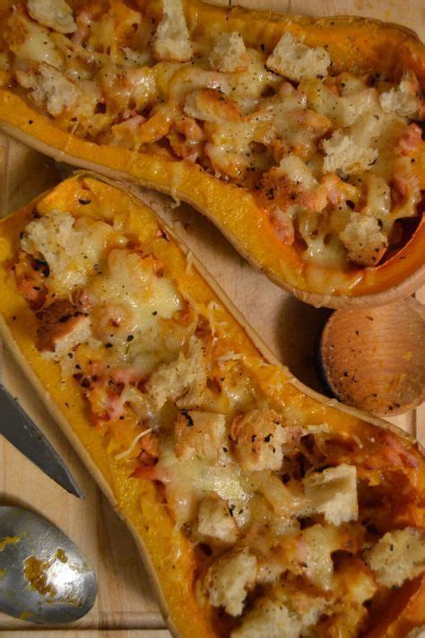 La courge butternut farcie, j'adore ça! Courge butternut farcie | Recette courge butternut ...