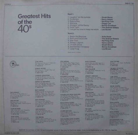 Various Greatest Hits Of The 40s Lp Comp Akerrecordsnl