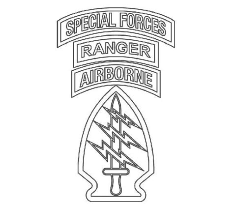 Us Army Special Forces Patch Wranger Tab Vector Files Dxf Etsy