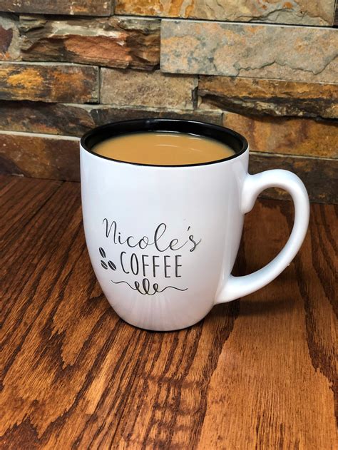 Personalized Coffee Mug, Custom Bistro Cup, Engraved Office Gift