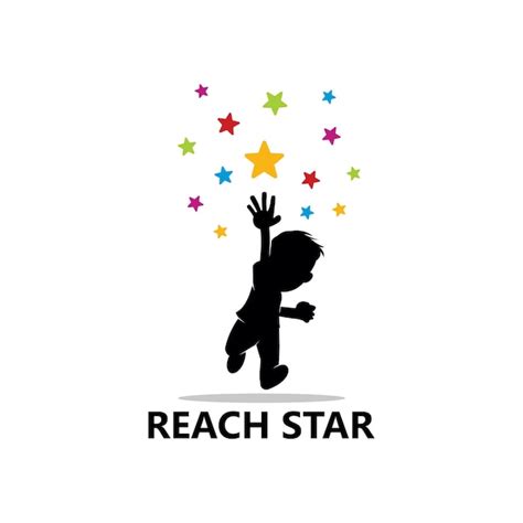Premium Vector Children Reach Star Logo Template Design Vector Emblem Design Concept