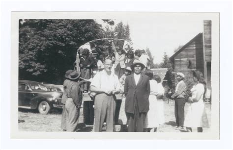 Missionary And Chief Paul Dick Standing Together With Canadian Indians In Background Puget