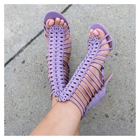 strappy lavender purple heels liked on polyvore featuring shoes light purple shoes strap shoes