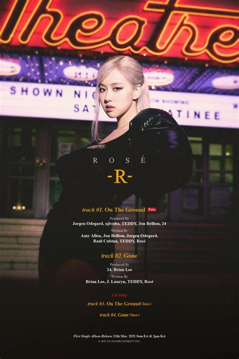 Blackpink Rosé The 1st Single Album R Tracklist Poster Rkpop