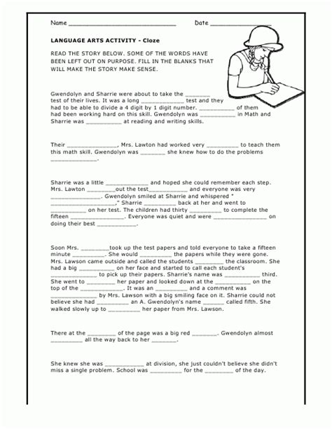 Free Printable Worksheet On Cloze Test Of A Penguin