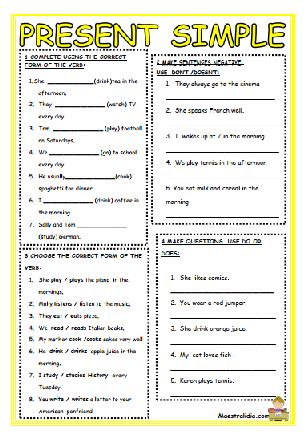 Per la stampa simultanea di tutti gli esercizi sul present simple. simplep