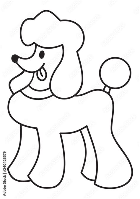 Cute Poodle Dog Printable Coloring Page For Kids Stock Vector Adobe