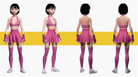 3d Model Naked Girl Asian Woman Realtime Japanese Korean Female 3d Vr Ar Low Poly Cgtrader