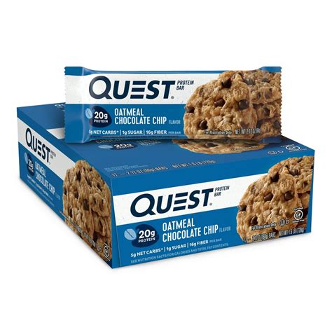 Quest Protein Bar Oatmeal Chocolate Chip 20g Protein 12 Ct Walmart