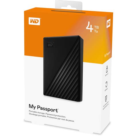 Western Digital Wd 4tb My Passport Portable External Hard Drive Black