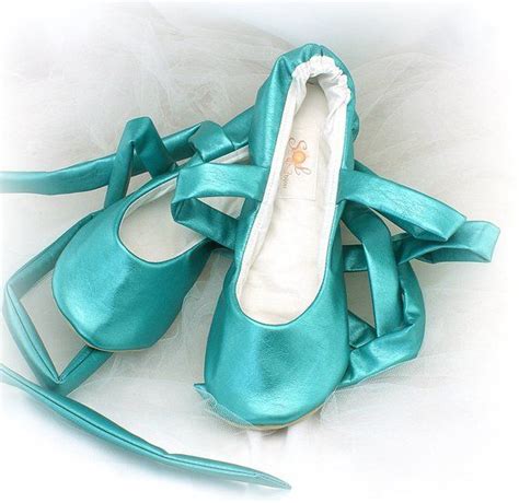 Wedding Ballet Slippers Shoes Teal Turquoise Faux Leather Etsy Teal