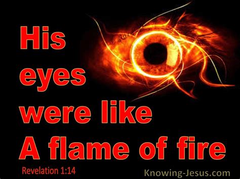 Revelation 114 His Eyes Were Like A Flame Of Fire Red