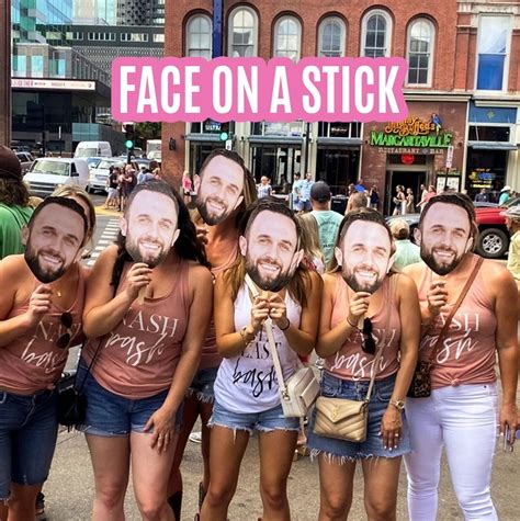 Face On A Stick Big Head Cutouts Bachelorette Party Birthday Etsy