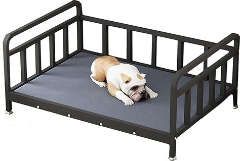 Pet Beds Black Metal Frame Pet Bed Elevated Pet Sofa Raised Dog Kennel