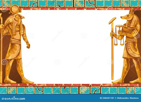 Egypt Game Frame Vector Stone Ancient Egyptian Background God Temple