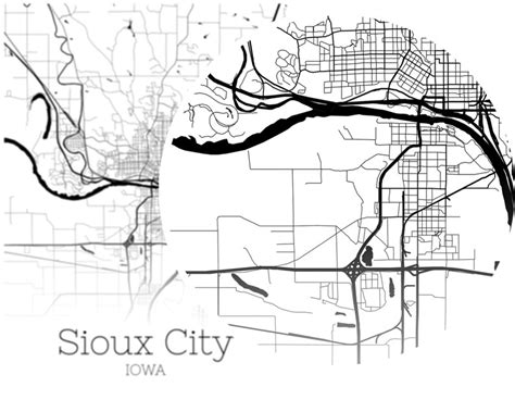 Sioux City Map Instant Download Sioux City Iowa City Map Etsy
