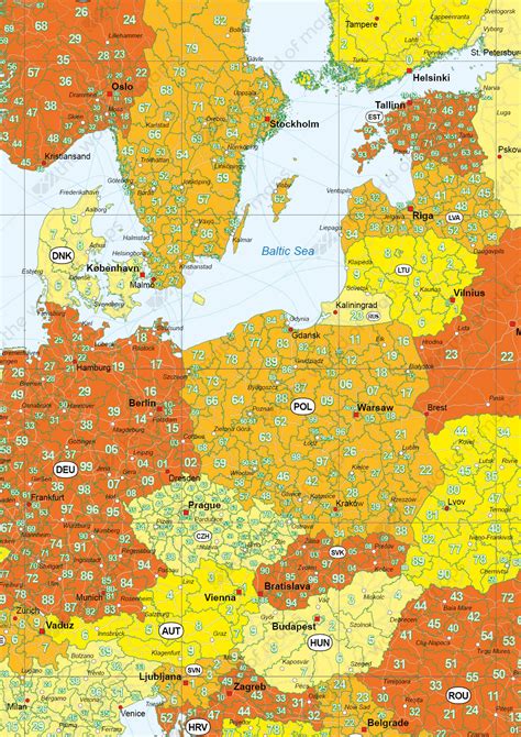 Digital Postcode Map Europe 1548 The World Of
