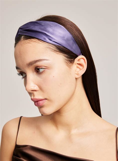Wide Brimmed Silk Headband Elegant Violet Silk Hair Band Silk Maison