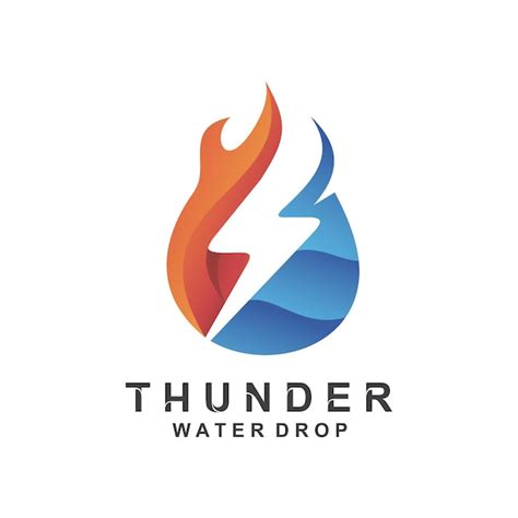 Premium Vector Thunder With Fire And Water Logo Design