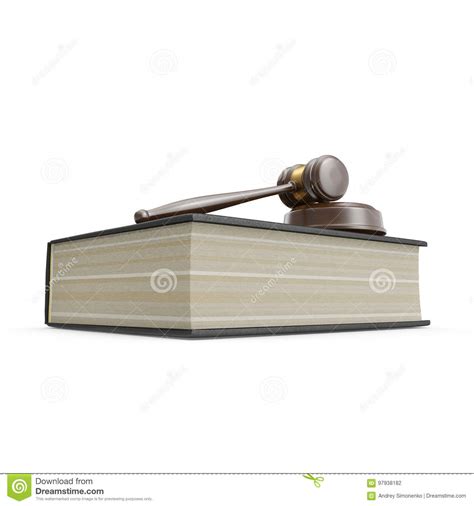 Law Book And Gavel On White 3d Illustration Stock Illustration