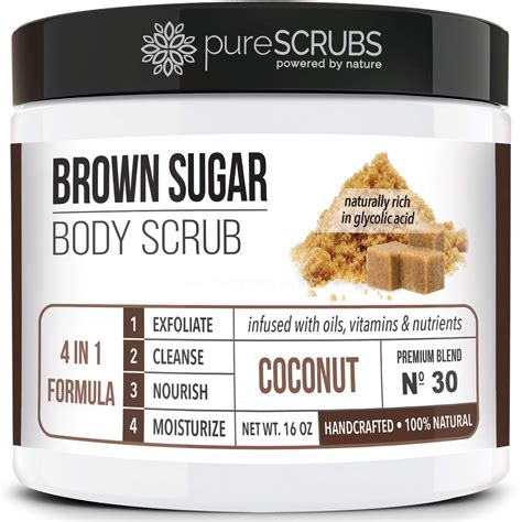 Purescrubs Premium Organic Brown Sugar Coconut Face And Body Scrub Set