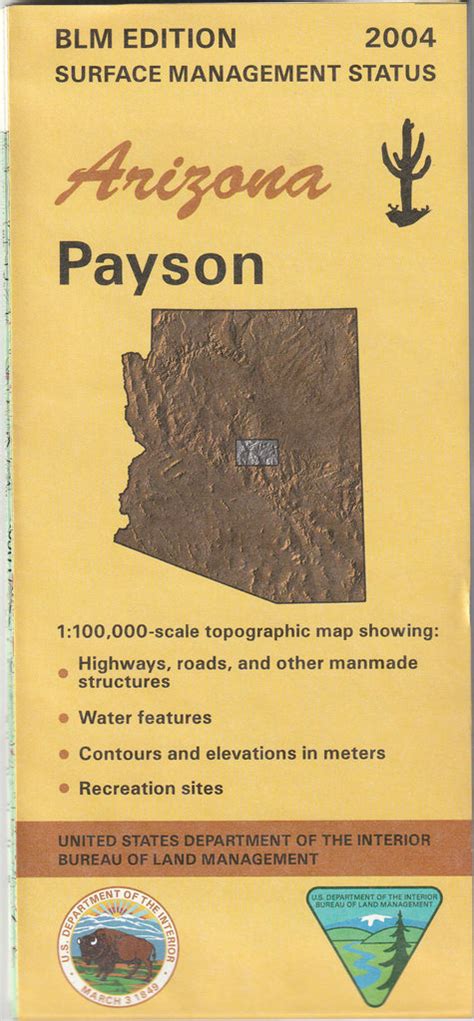 Surface Management Status 1100000 Scale Topographic Map Of Payson