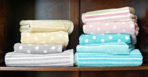 Cotton Bath Towels In Stripe And Spot Polka Dot Towel Striped Towels