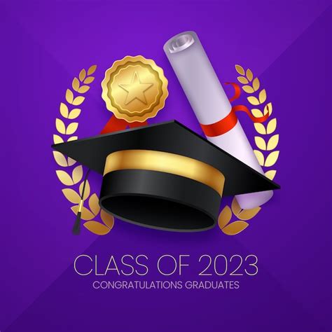 Premium Vector Realistic Illustration For Class Of 2023 Graduation