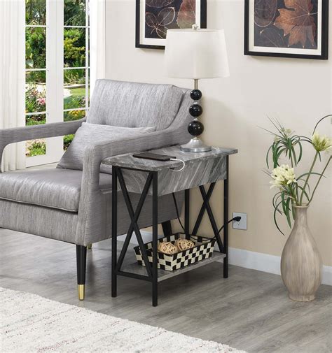 Nova end table grey marble. Convenience Concepts Tucson Flip Top End Table with ...