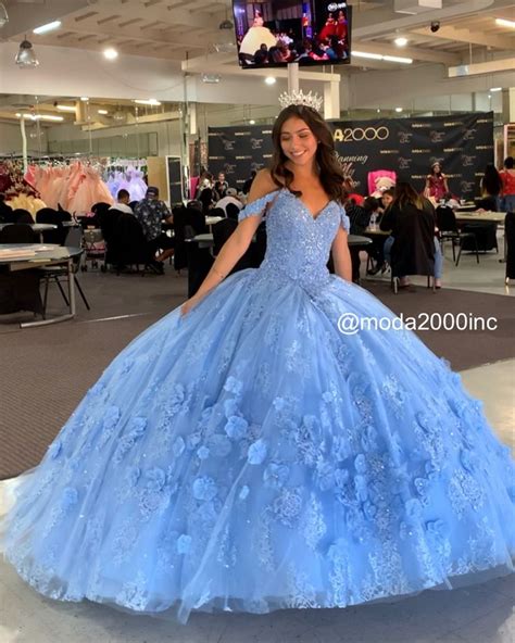 Cinderella Themed Bahama Blue Off The Shoulder Quince Dress Quince