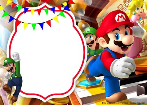 Free Printable Mario Invitation Template Super Mario Bros Birthday