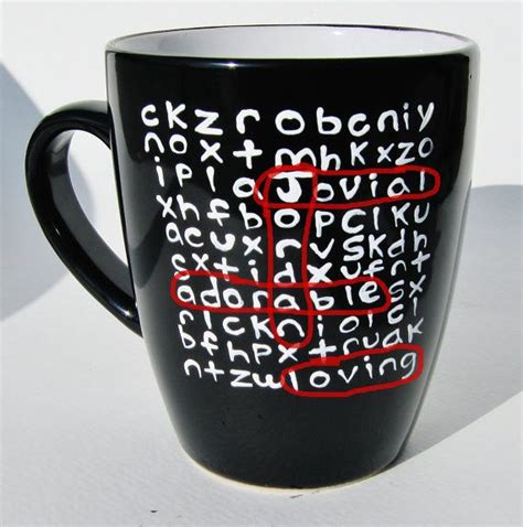 Personalized Mug Word Search Ceramic Mug Mmmug Black And White 1195