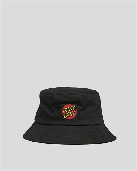 Shop Santa Cruz Classic Dot Bucket Hat In Black Fast Shipping And Easy