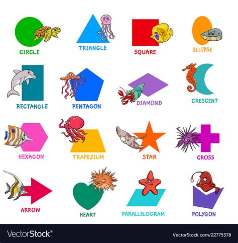 Please make use of our safesearch filter, which can help you block inappropriate or explicit images from your search results. Geometric shapes with sea animal characters set Vector Image
