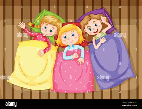 Girls Getting Ready For Bed Stock Vector Images Alamy