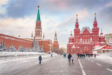 Red Square In Moscow At Winter High Quality Architecture Stock Photos