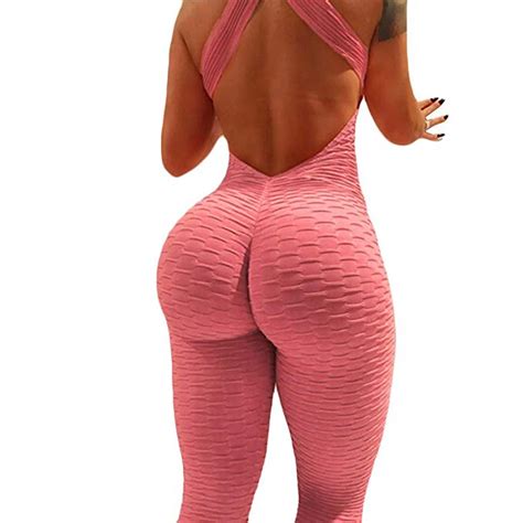 womens butt lift yoga jumpsuit sleeveless backless sport bandage romper playsuit buy romper