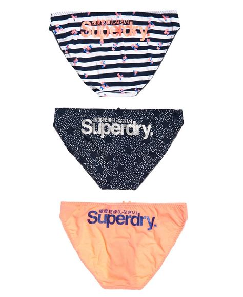 Womens Super Standard Briefs Triple Pack In Coral Star Stripe
