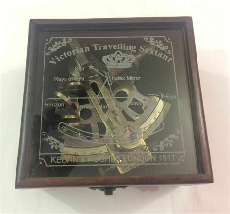 antique collectible nautical working german marine brass sextant w wooden box ebay