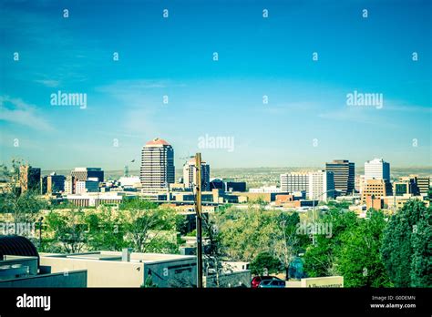 Albuquerque New Mexico Skyline Of Downtown Stock Photo Alamy