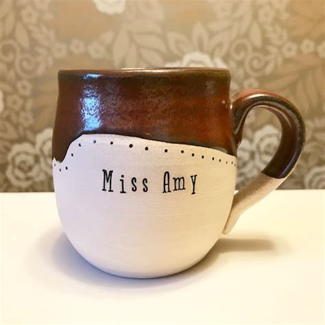 Handmade Mug With Coordinates Personalized Pottery Custom Etsy