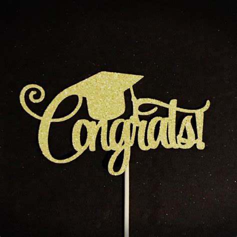Congrats Cake Topper Graduation Cake Topper Happy Graduation Etsy
