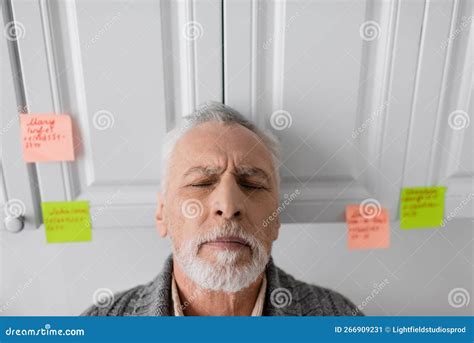 Depressed Man Suffering From Azheimers Syndrome Stock Image Image Of