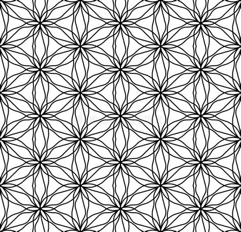 Vector Modern Seamless Sacred Geometry Pattern Flower Of Life Black