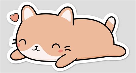 Kawaii Cute Cat Sticker By Happinessinatee Design By Humans