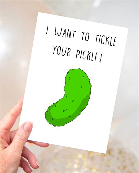 I Want To Tickle Your Pickle Folded Card Art Gift Sex Lgbt Gay Etsy