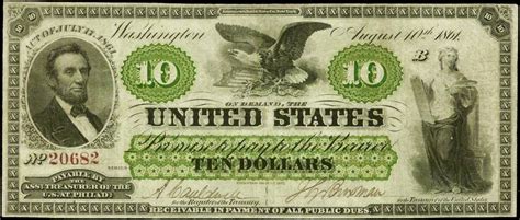 The Ten Dollars Bill With An Eagle On It