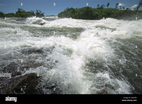 Africa Uganda Jinja Nile River Flows Over Rapids At Bujagali Falls Near